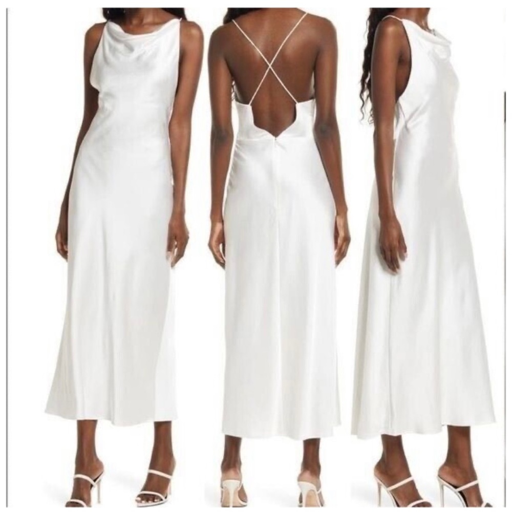 Significant Other - Satin Cowl Neck Dress